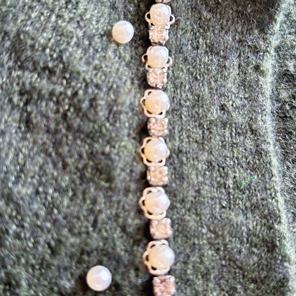 Zara Dark Green Cardigan with Pearl Details - Picture 4 of 6